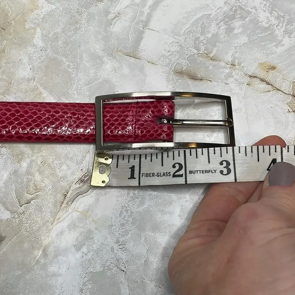Contemporary red snakeskin belt